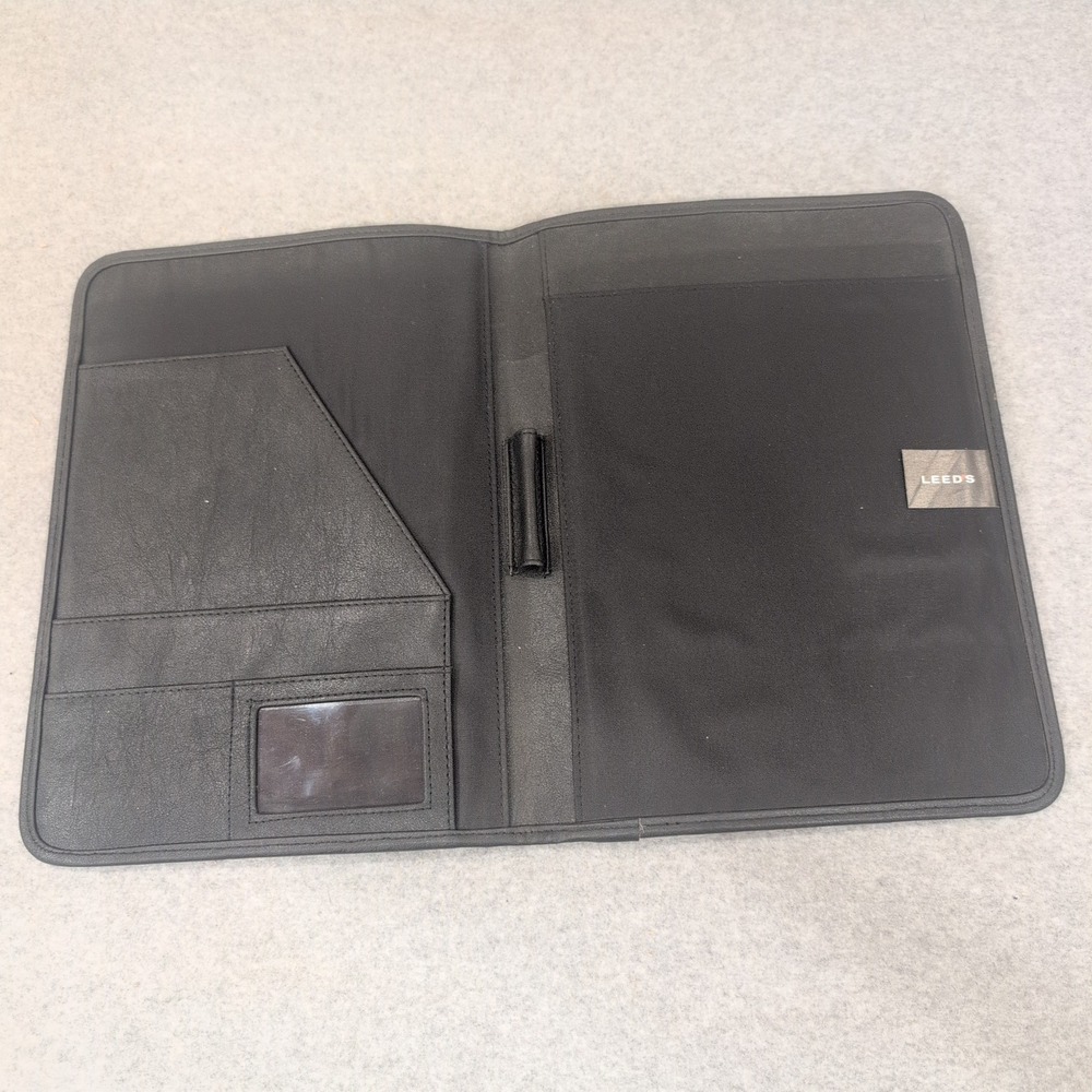 Leeds Black Faux Leather Padfolio Lake Martin Alabama Lighthouse Organizer - Picture 2 of 3
